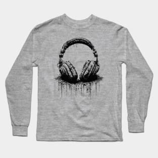 Engraving Design Headphone Long Sleeve T-Shirt